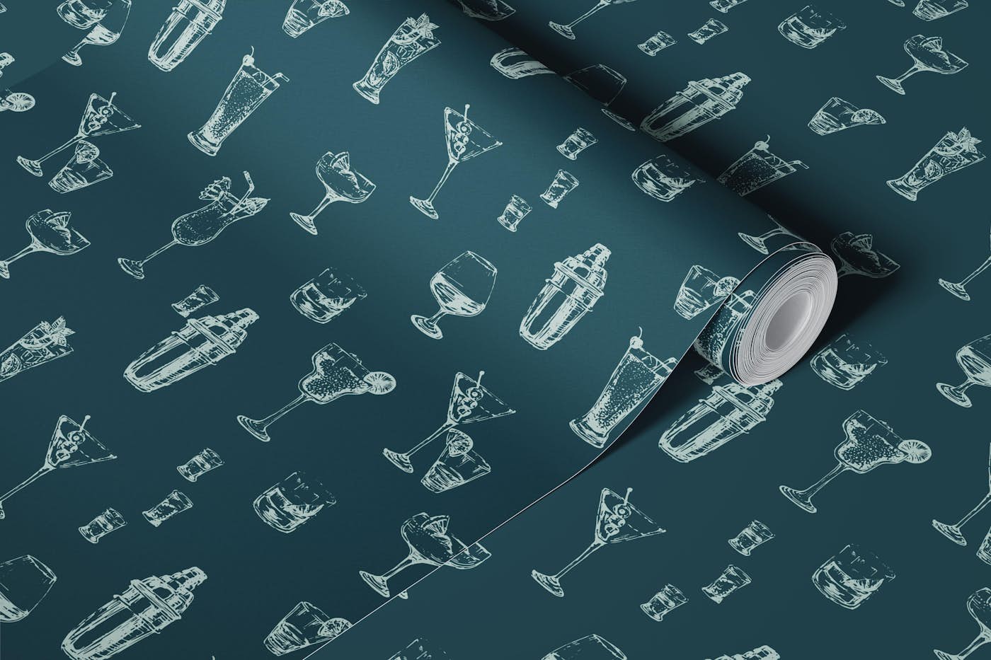 Retro Bar Scene wallpaper roll