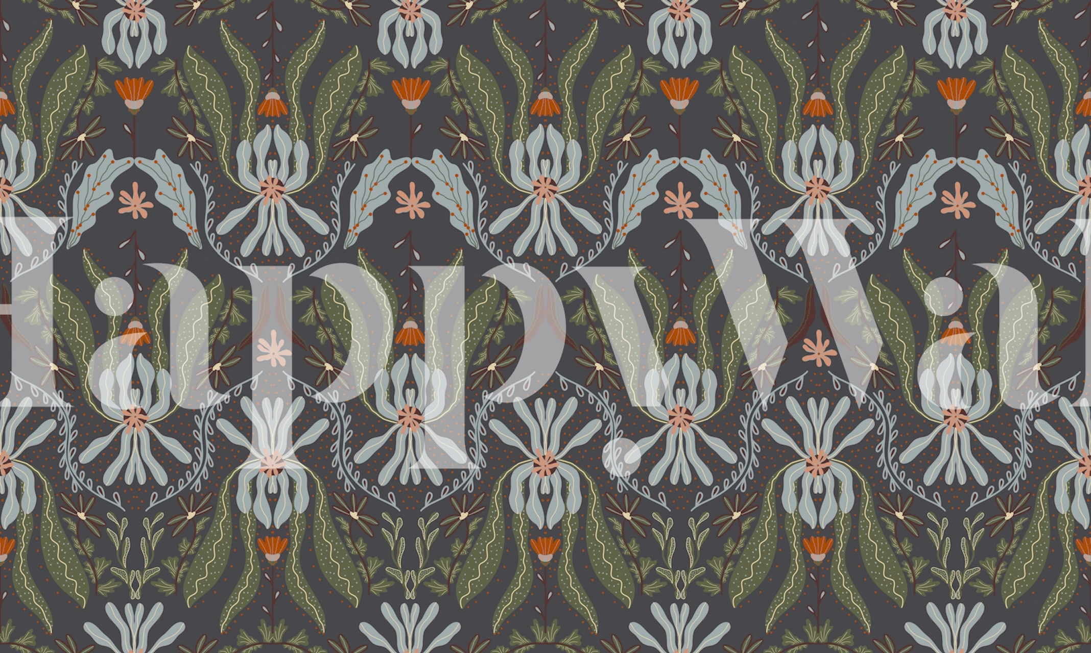 Stary Night Geometric Floral wallpaper in a room