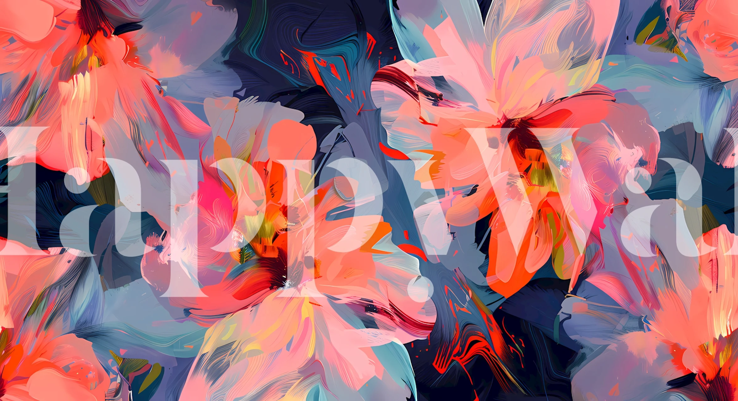 Vibrant Bloom Artistry design de papel de parede floral em um quarto