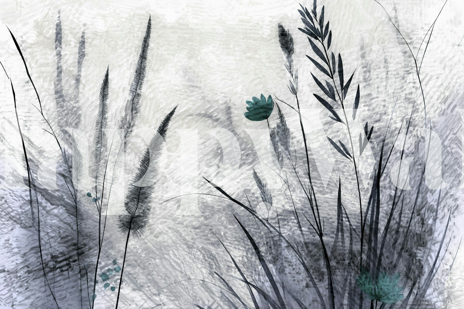 Serene Meadow Breeze behang in een kamer