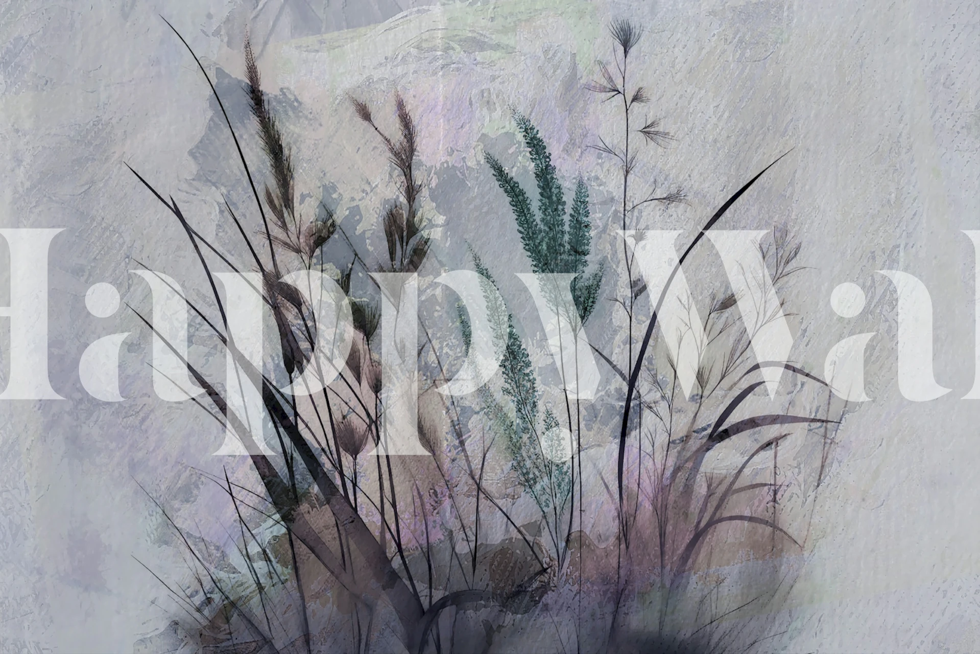 Moody Japandi Flora wallpaper in a room