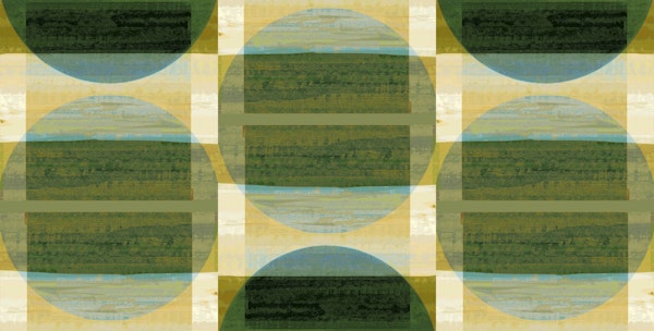 Green Mid Century Bauhaus Round