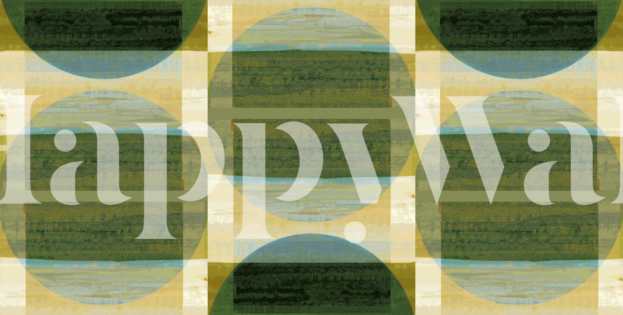 Green Mid Century Bauhaus Round tapetdesign