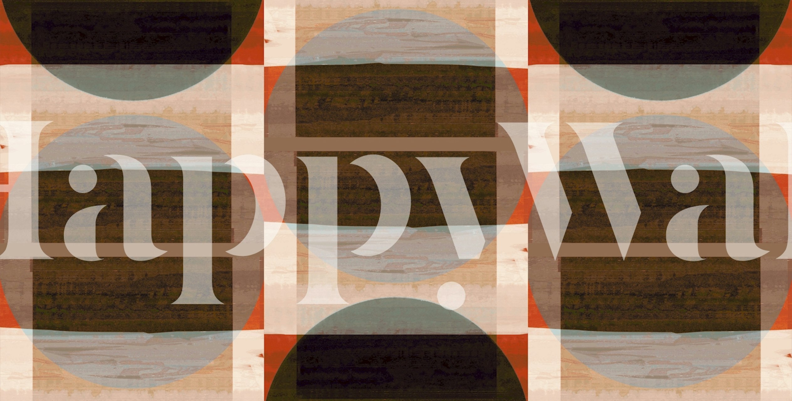 Ταπετσαρία Earthy Mid Century Bauhaus Art σε ένα δωμάτιο