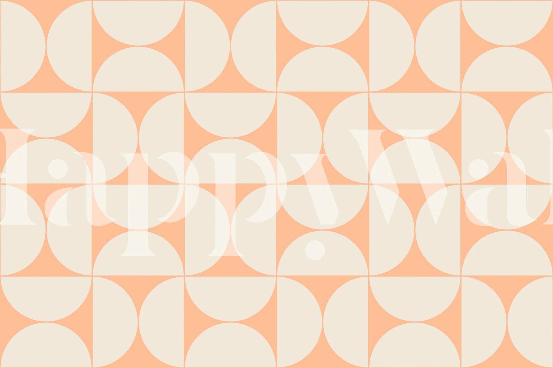 Geometric shapes in peach and cream colors wallpaper