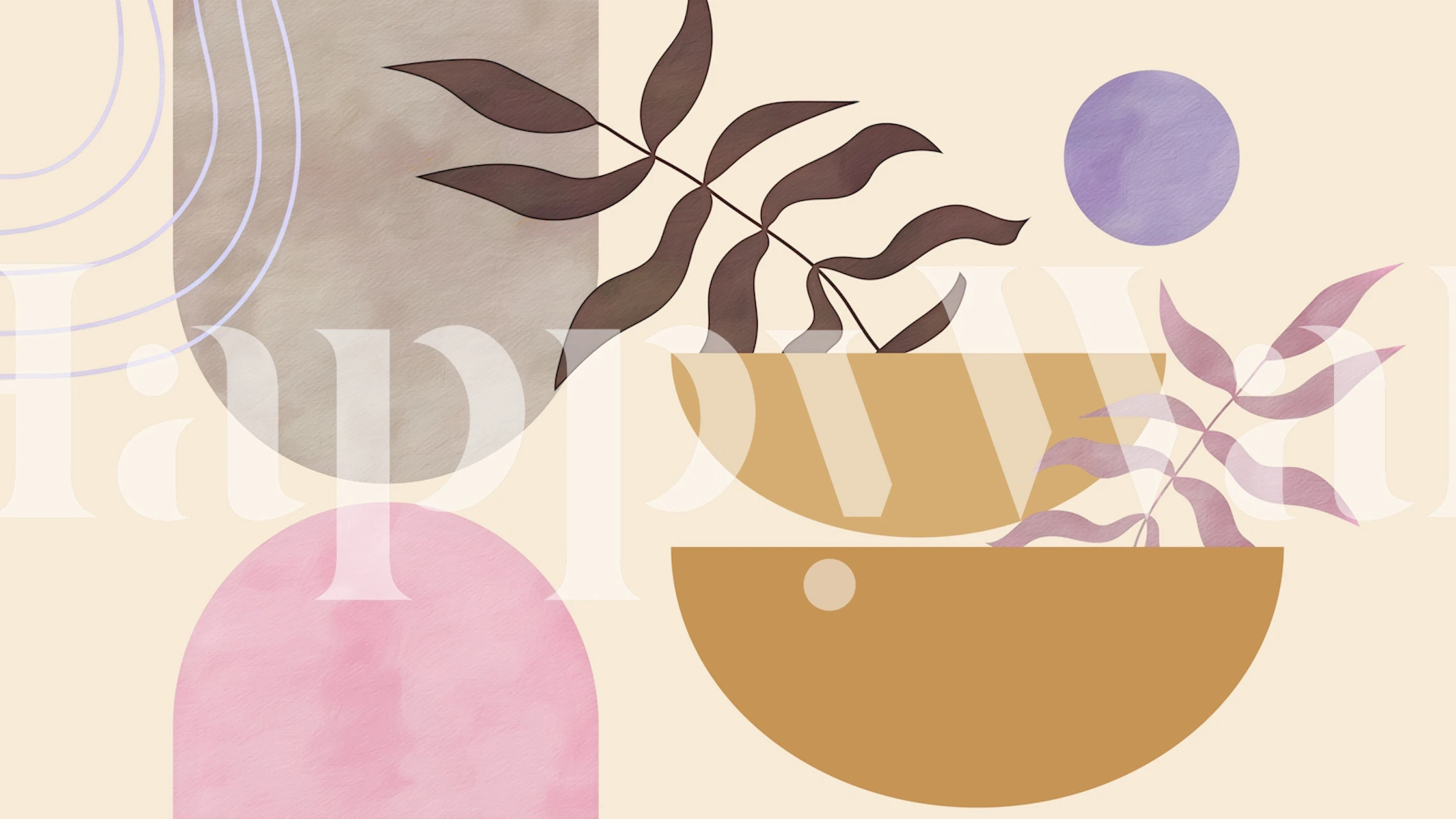 Abstract Botanical Harmony tapet i et rom