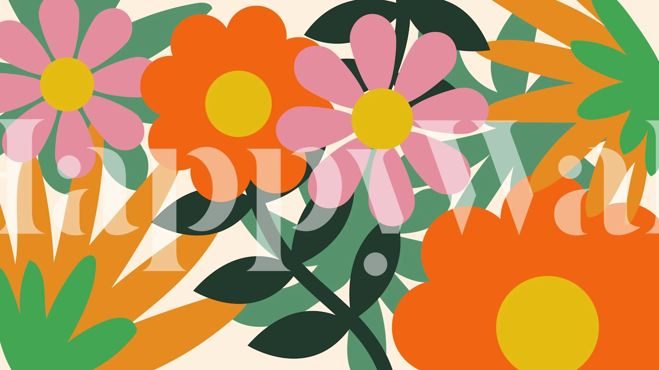 Carta da parati Blossom Breeze in un ambiente di stanza