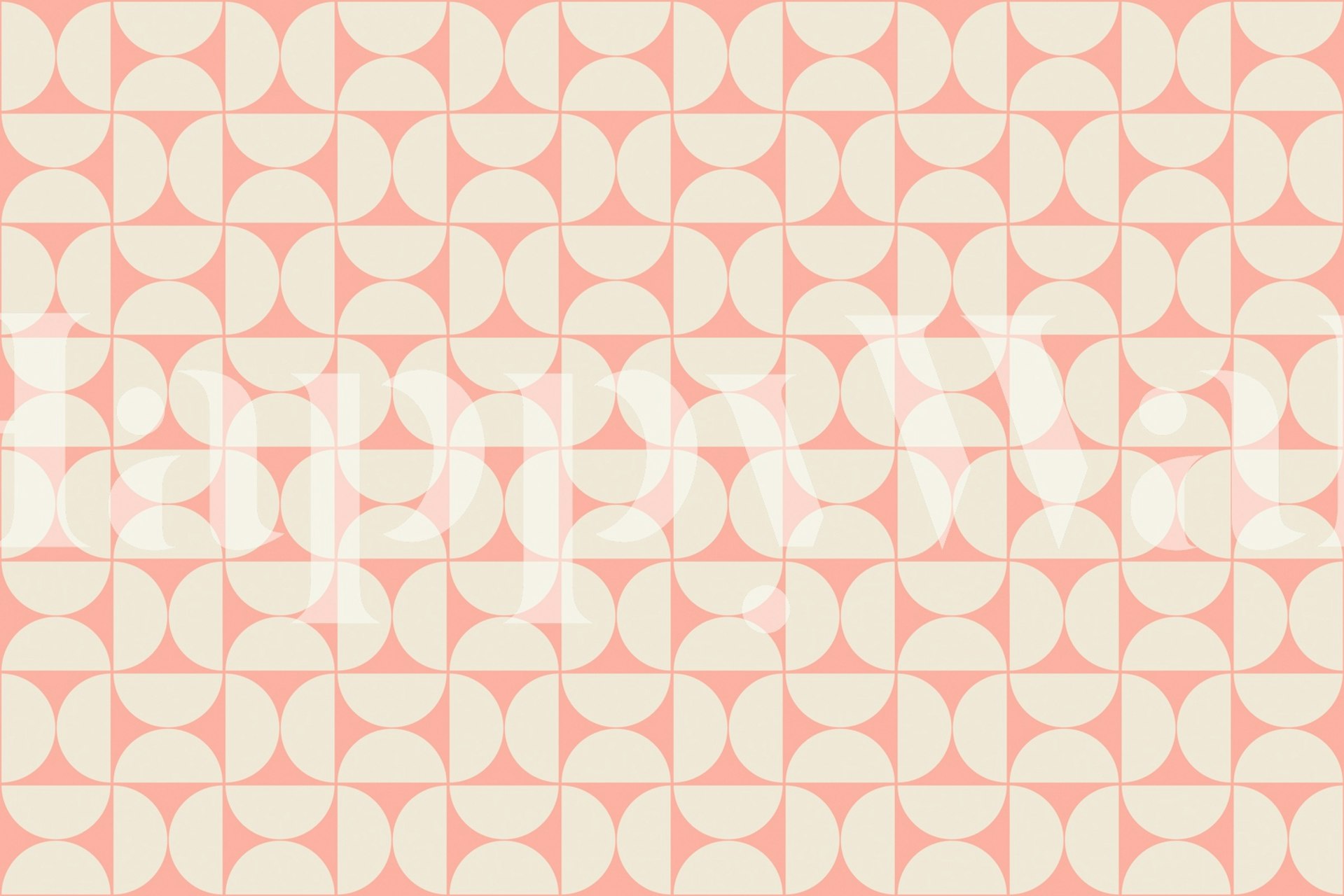 Geometric shapes in soft peach and cream tones wallpaper