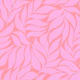 Wavy Tropical Leaves Soft Pink on Coral