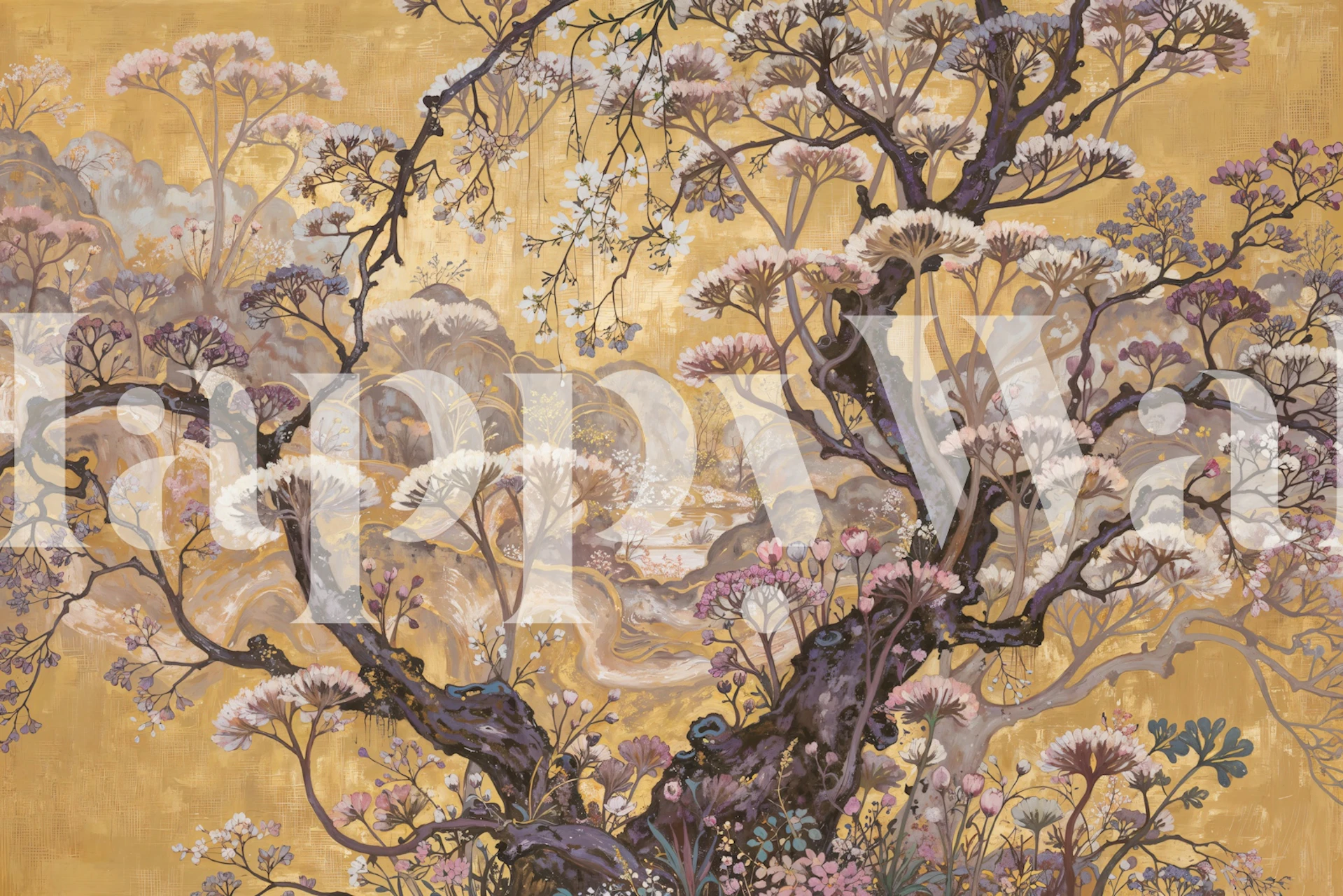 Pastel Zen Garden Tapete in einem Raum