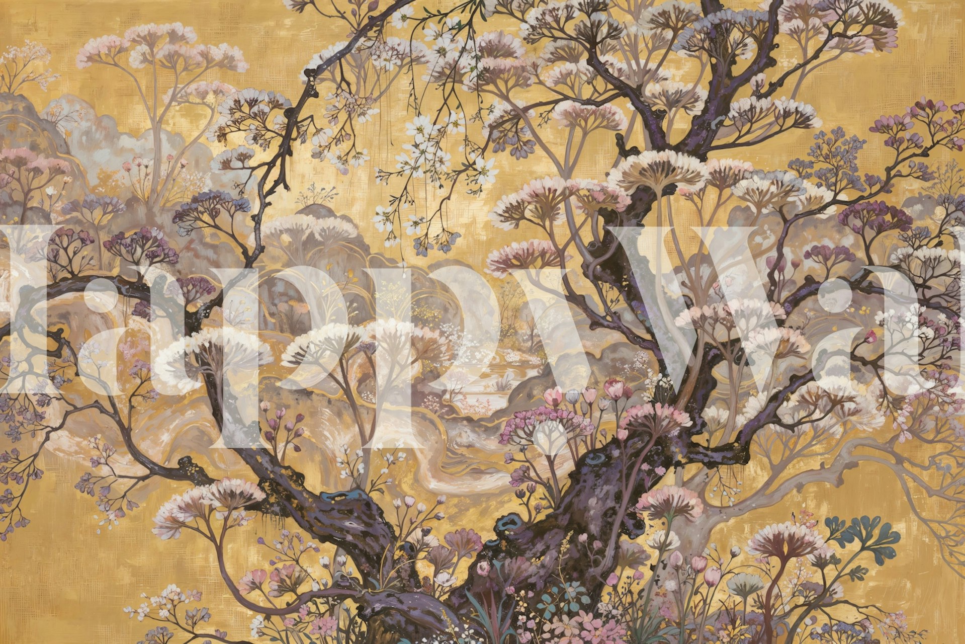 Pastel Zen Garden Tapete in einem Raum