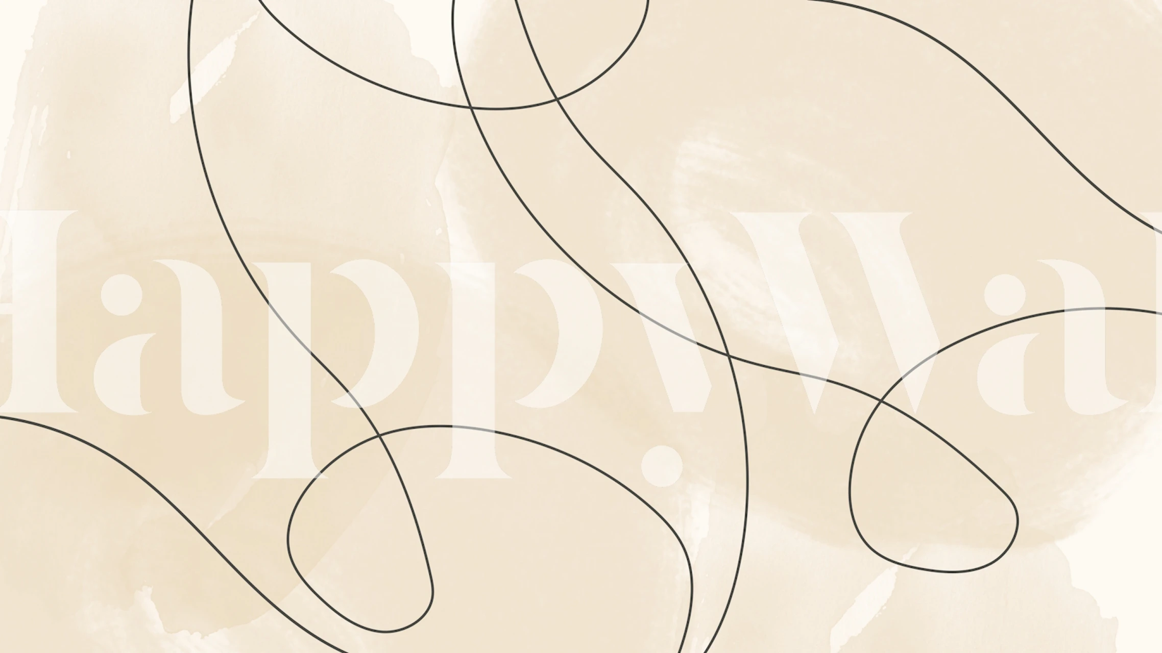 Abstract Beige Swirls tapetdesign