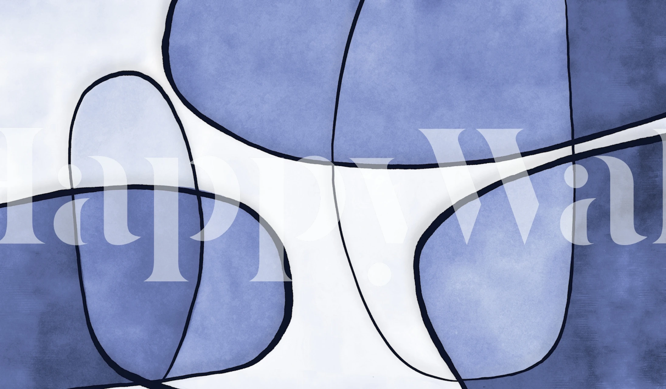 Papier peint Navy Abstract Shapes dans une chambre