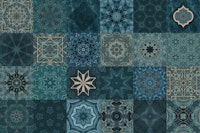 Mediterranean Mosaic Teal Gold tapete