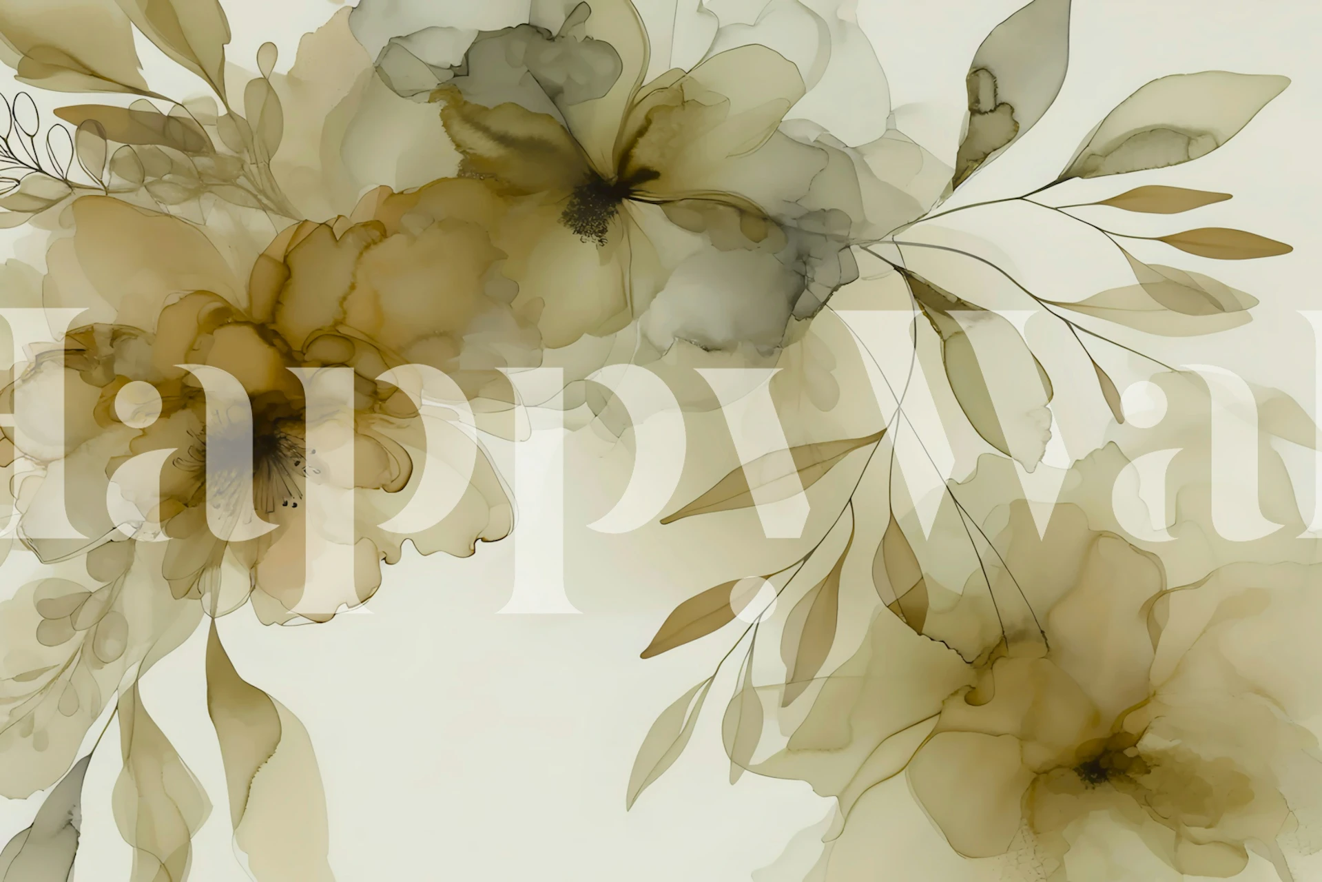 Warm floral burst pattern in earth tones wallpaper