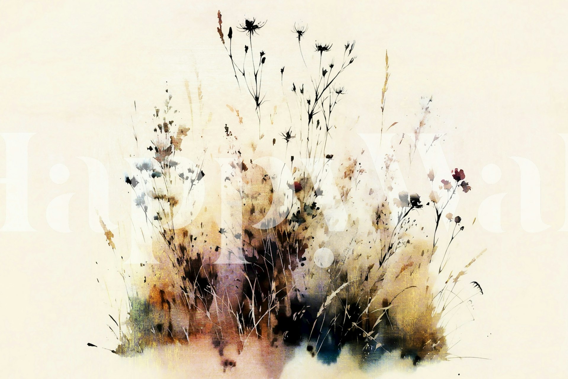 Meadow Mist květinový design tapety v pokoji