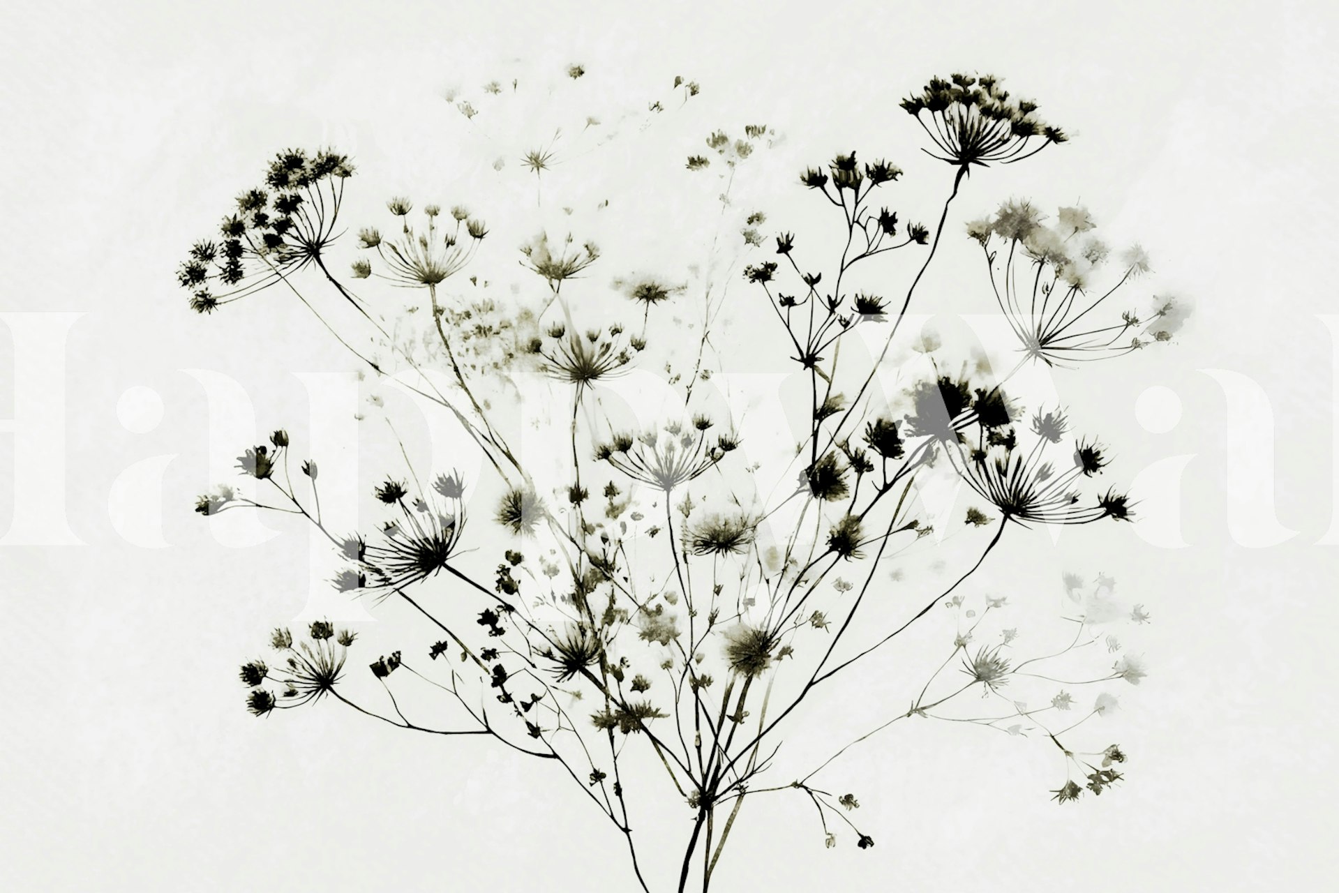 Monochrome Meadow tapet i et rom