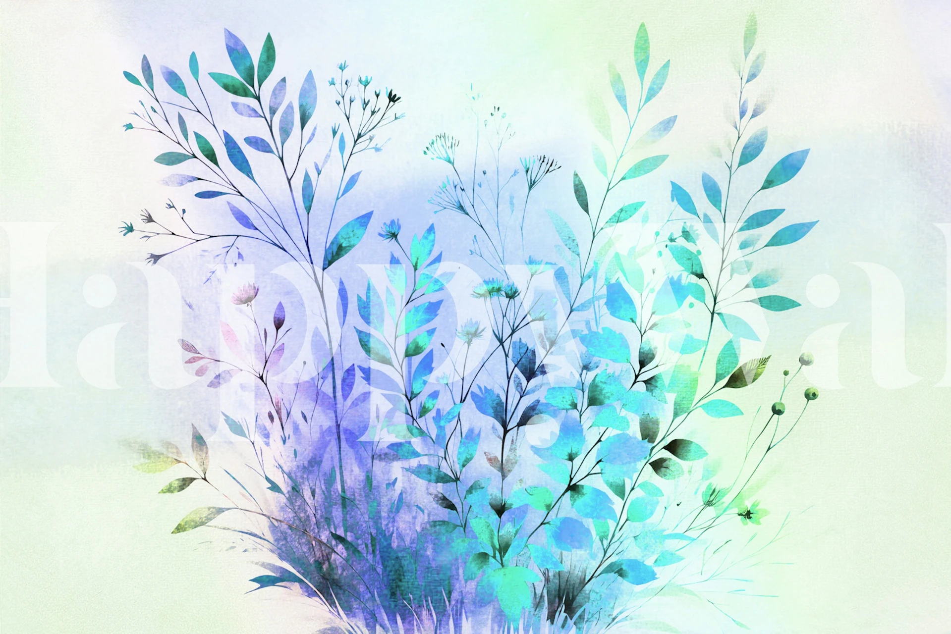 Tranquil Botanic Dream wallpaper in a room