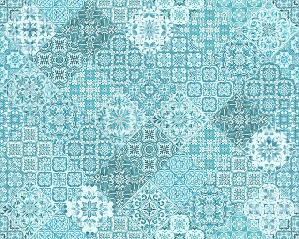 Moroccan Bohemian Azure Fresco