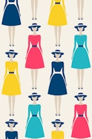 Chic Retro Fashion Ladies / 3260A behang