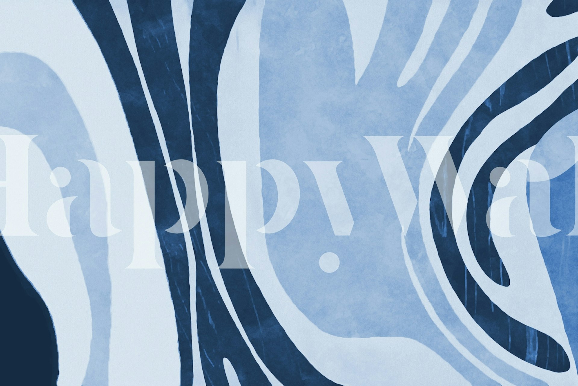 Abstract shapes in varying shades of blue wallpaper