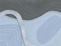 Modern Move Mid Century Art Blue Grey papiers peint