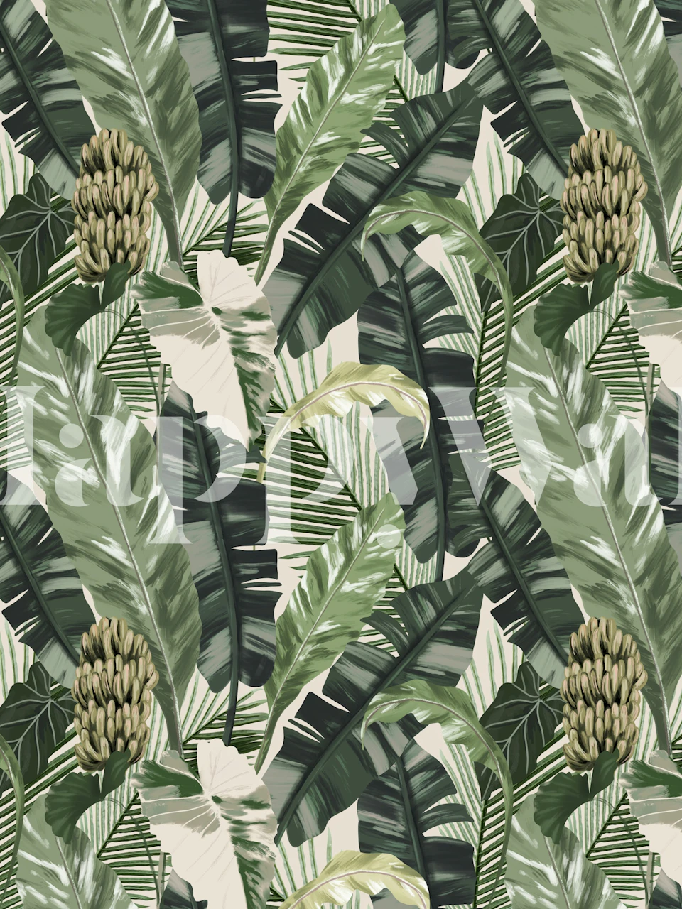 Tropical Botanic Leaves Pattern in einem Raum