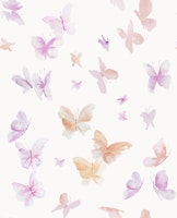 Watercolor Butterflies Pink and Orange tapeta
