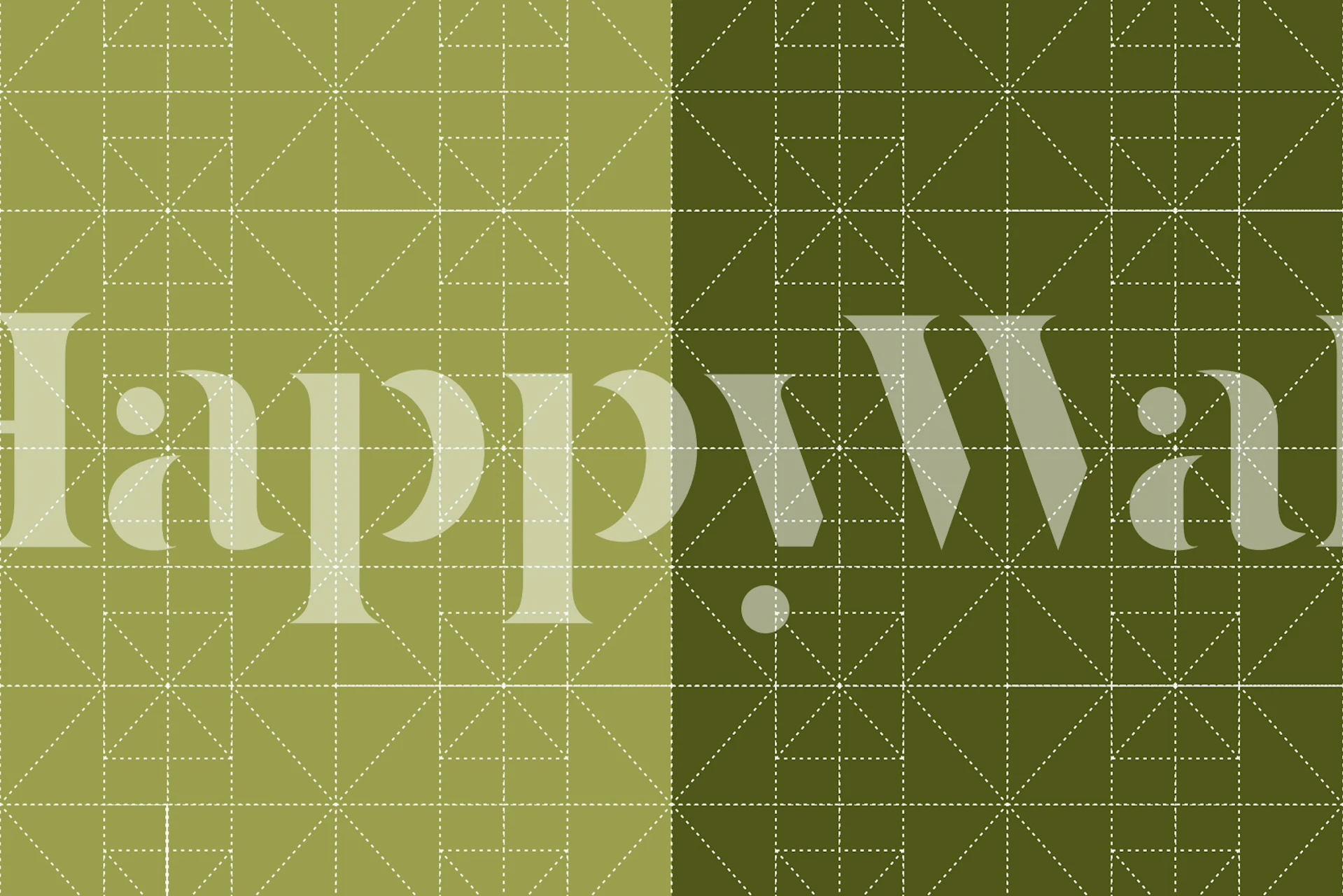 Papel tapiz Geometric Olive Charm en una habitación