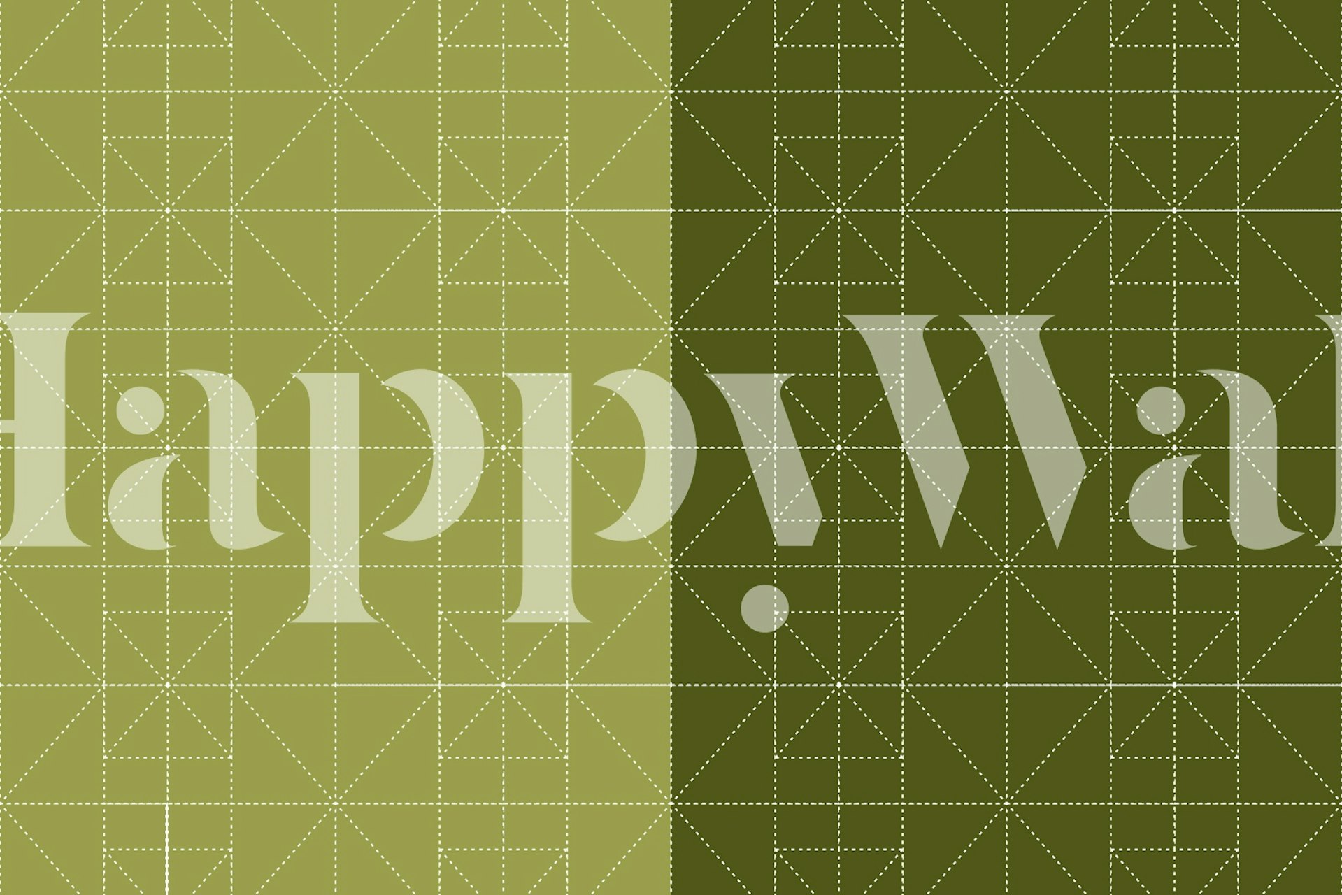 Geometric Olive Charm wallpaper in a room