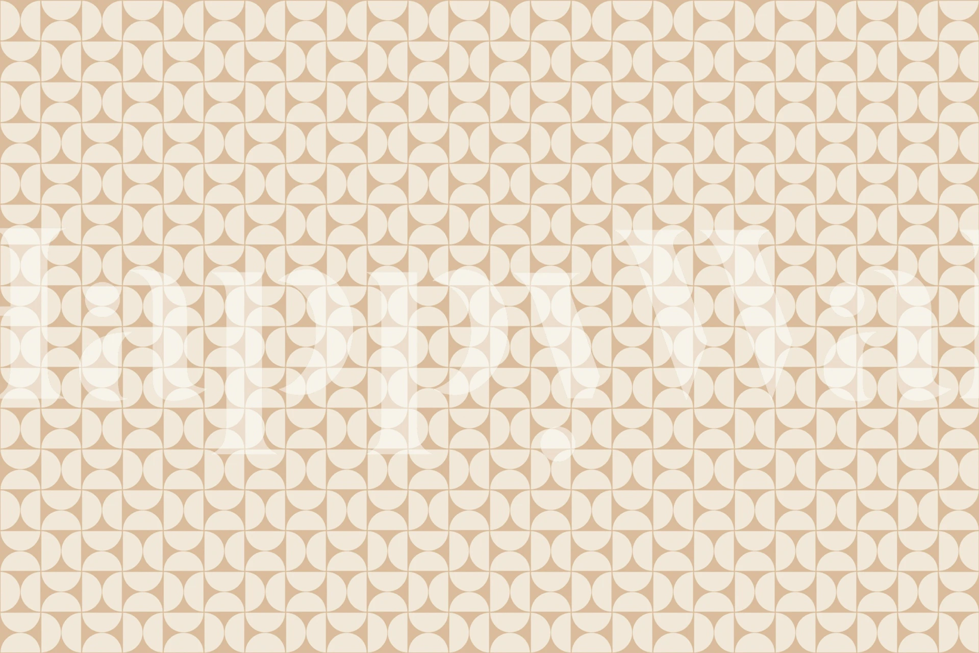 Cream geometric pattern wallpaper in mid-century modern style