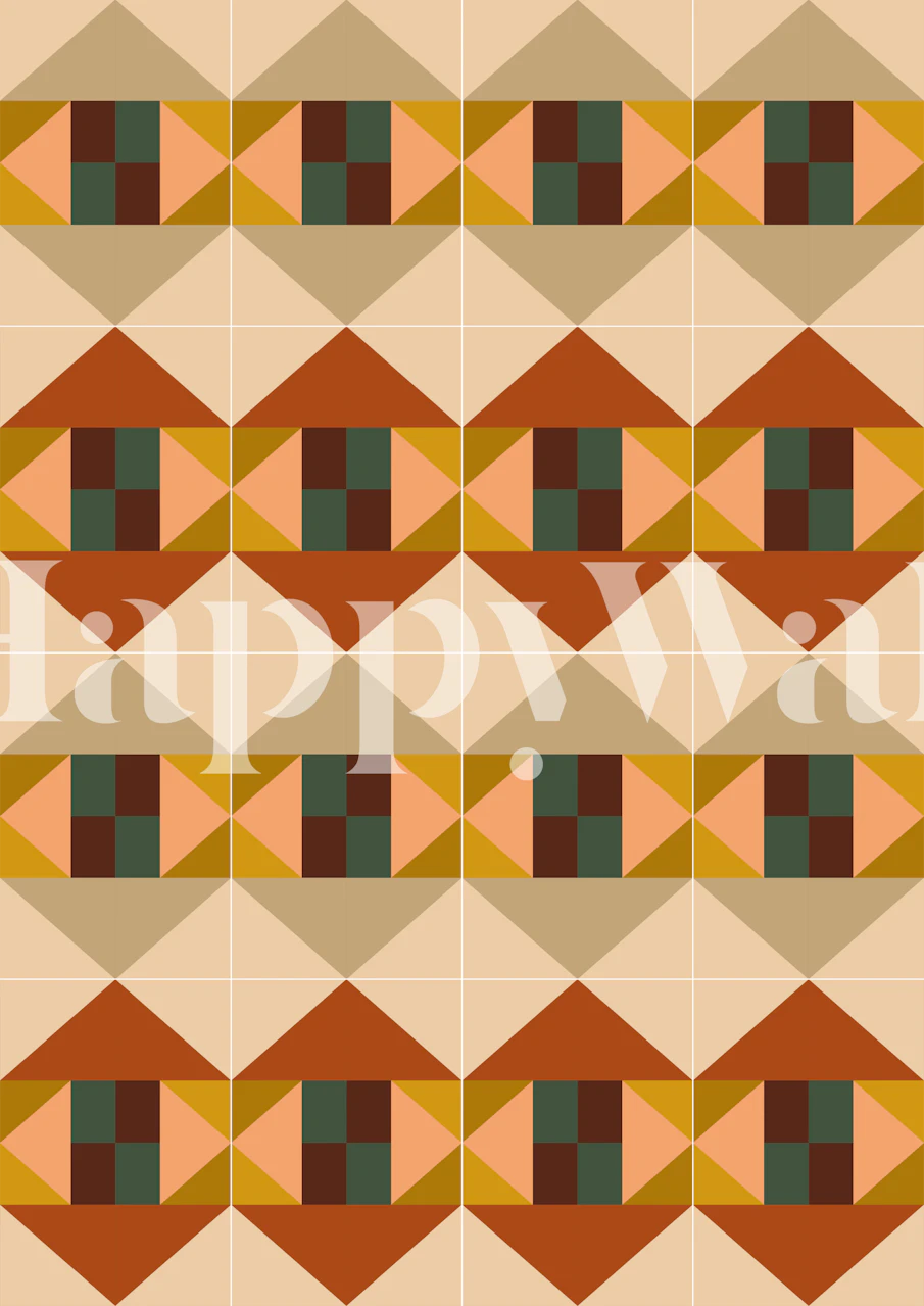 carta da parati Autumn Geometric Harmony in una stanza