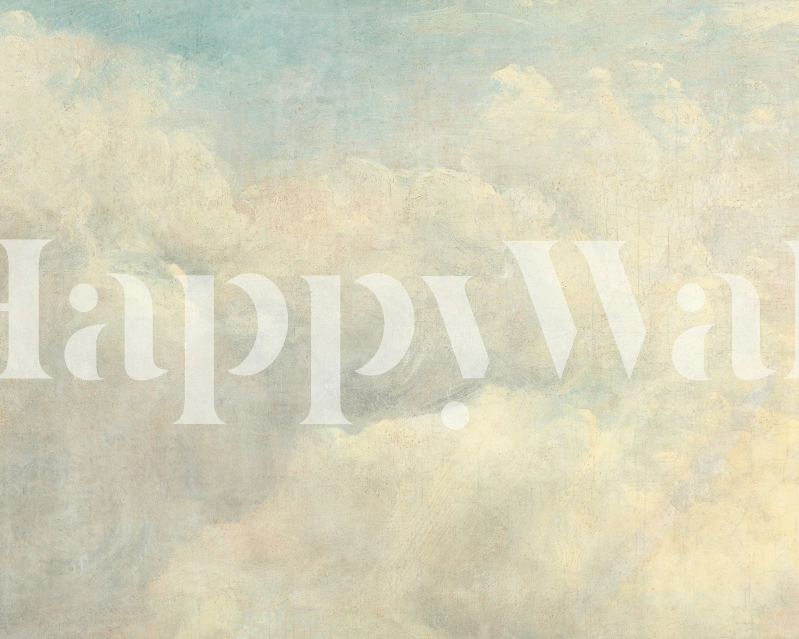 Gentle Blue Clouds Art Painting wallpaper in a room