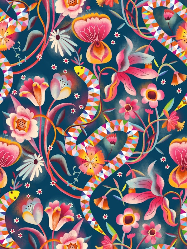 Mystical Floral Snakes