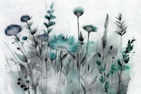Aqua Wildflowers wallpaper