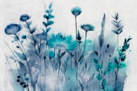 Aqua Wildflowers wallpaper