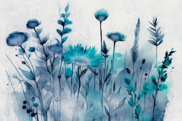 Aqua Wildflowers