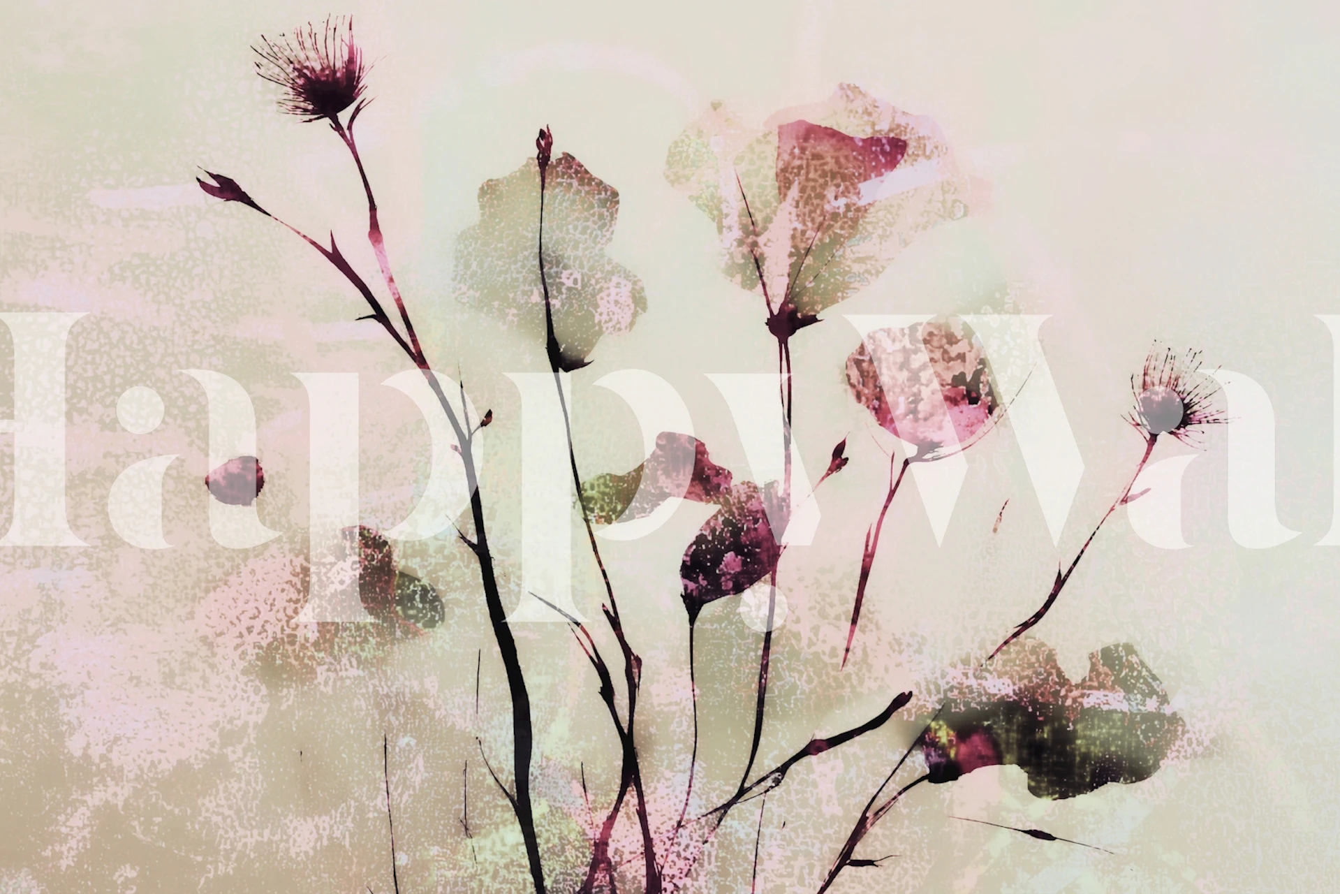 Aqua Wildflower Dream tapet i et rum