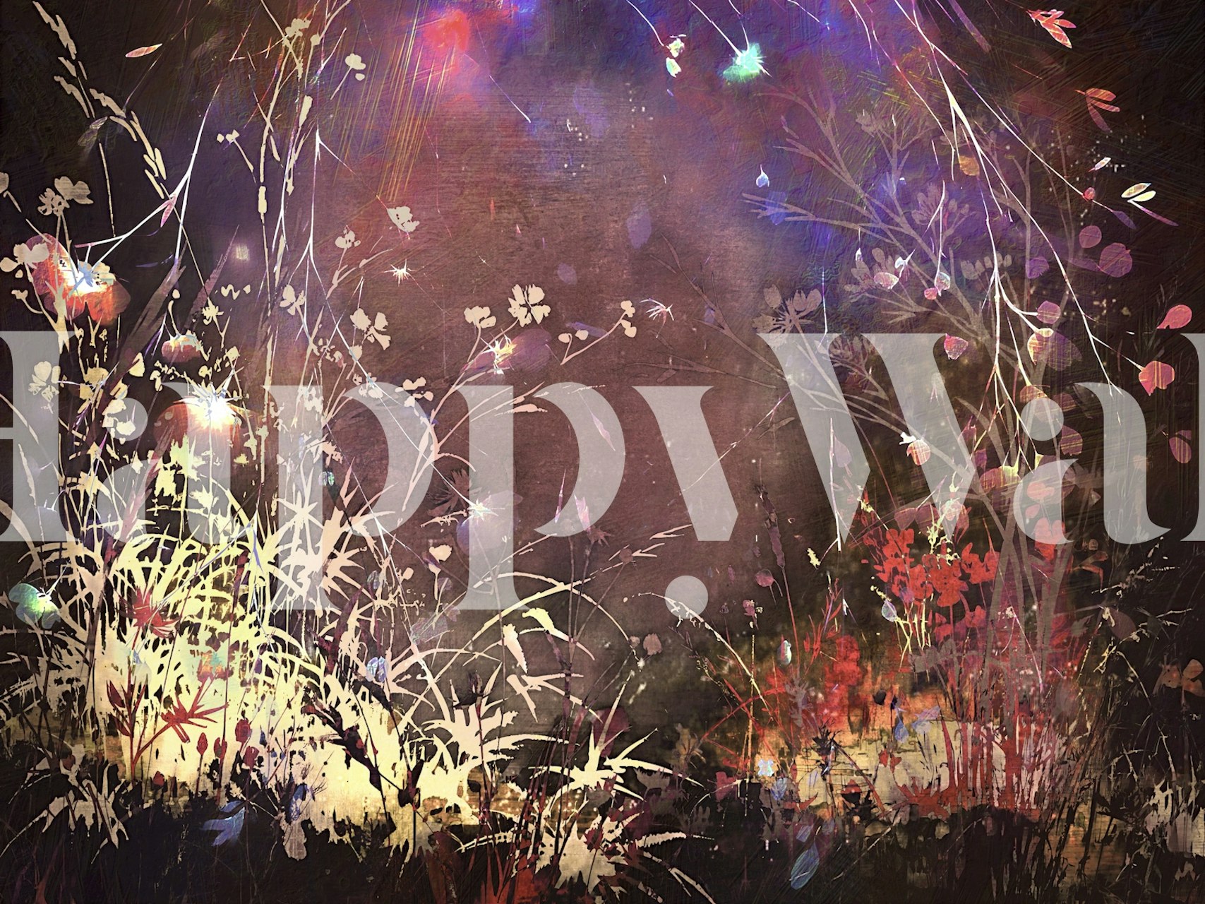 Mystic Floral Essence wallpaper in een kamer