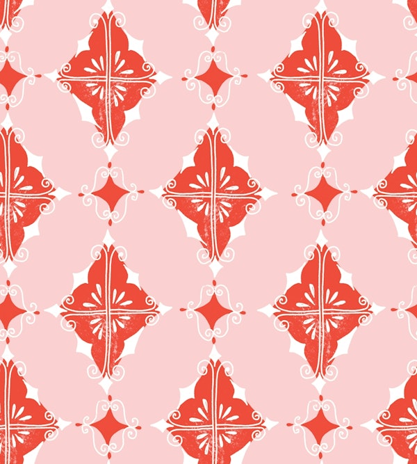 happy red diamonds on pink