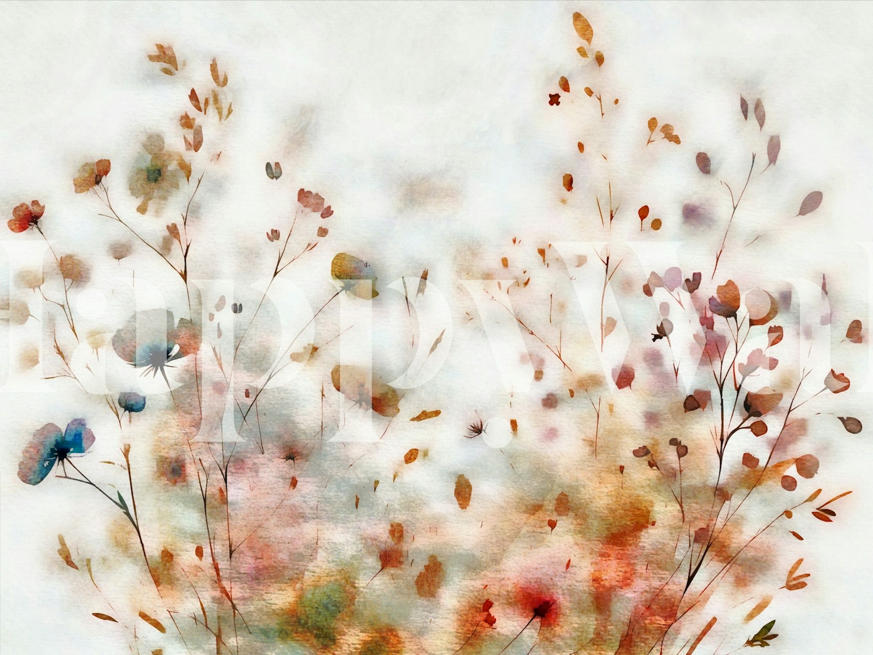 Ταπετσαρία Floral Haze σε ένα δωμάτιο