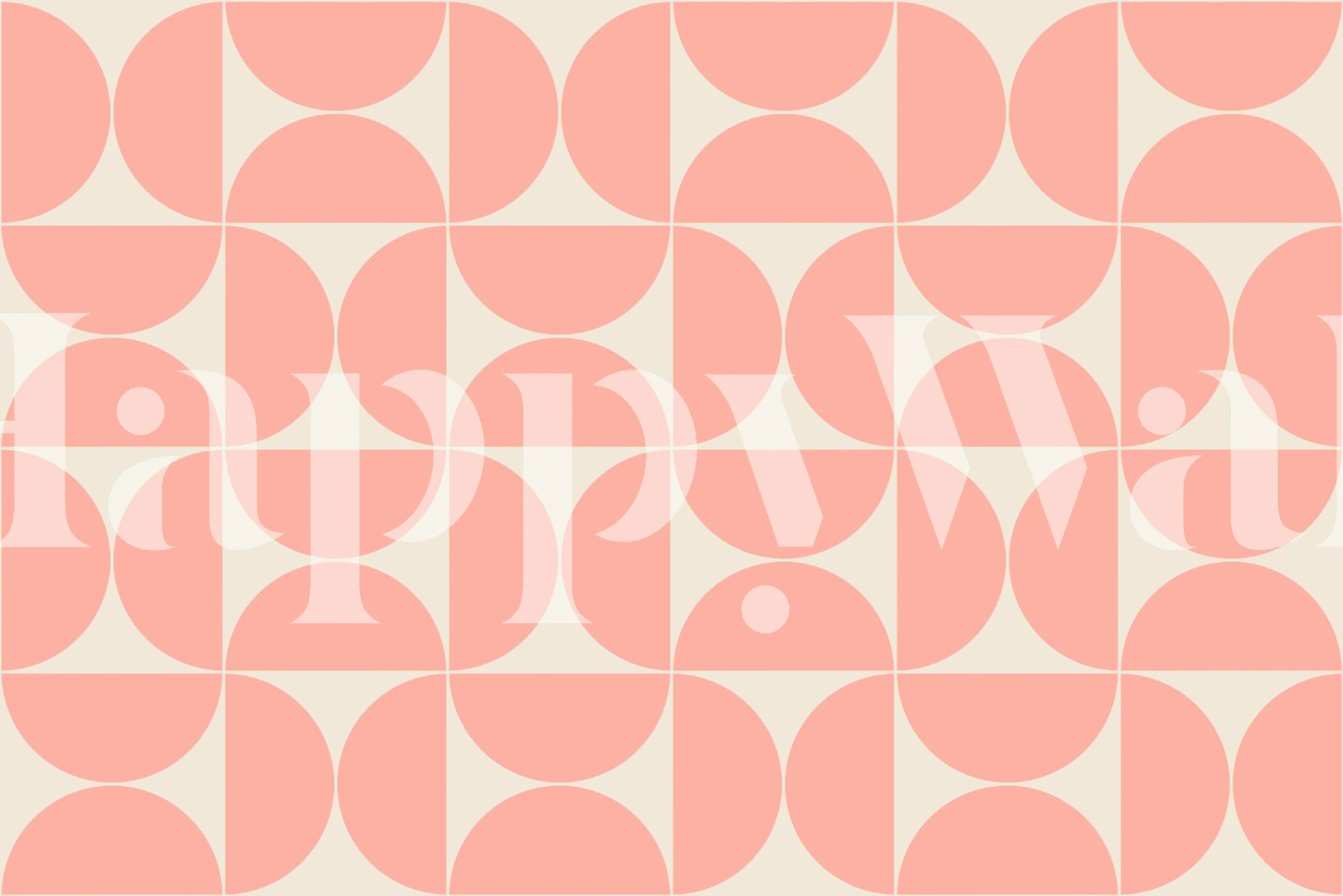 Geometric pink and cream pattern wallpaper