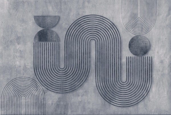 Dynamic Balance Modern Art Blue Grey