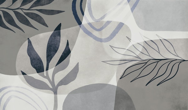 Abstract Botanic Shades Blue Beige