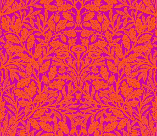 Victorian Acorn pattern 18 Red and Purple