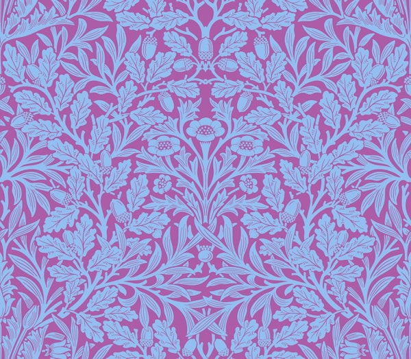 Victorian Acorn pattern 22 Blue and Purple