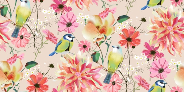 chickadees and dahlias