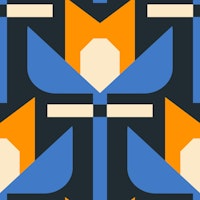 Modern Geometric Retro Pattern Blue 3262C papiers peint