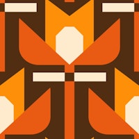 Modern Geometric Retro Pattern brown 3262D papiers peint