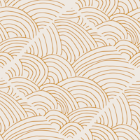 Golden yellow minimalist ocean wave swirl carta da parati